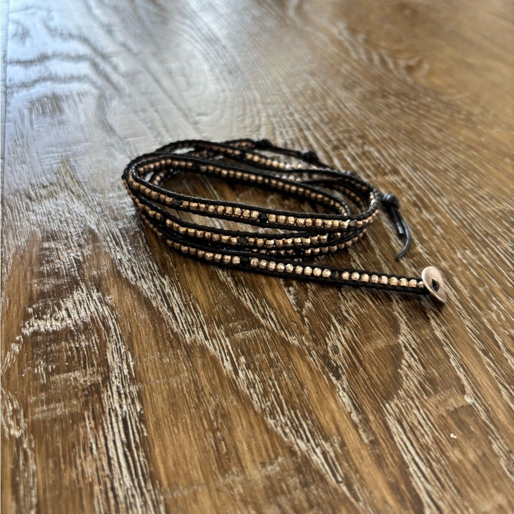 Chan Luu Black and Gold Wrap Bracelet